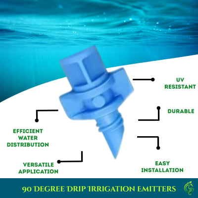 90 Degree Drip Irrigation Emitters Blue 10 Pcs