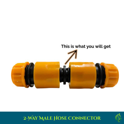 2-Way Male Hose Connector – Dual-End Joiner for Garden Hoses