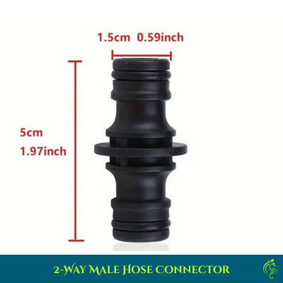2-Way Male Hose Connector – Dual-End Joiner for Garden Hoses