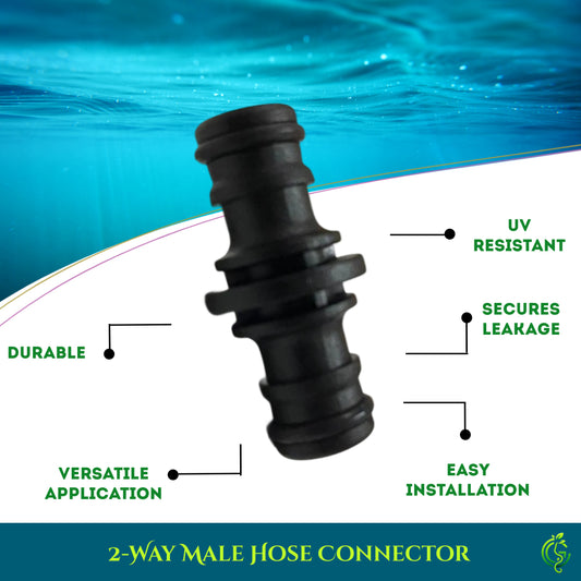 2-Way Male Hose Connector – Dual-End Joiner for Garden Hoses