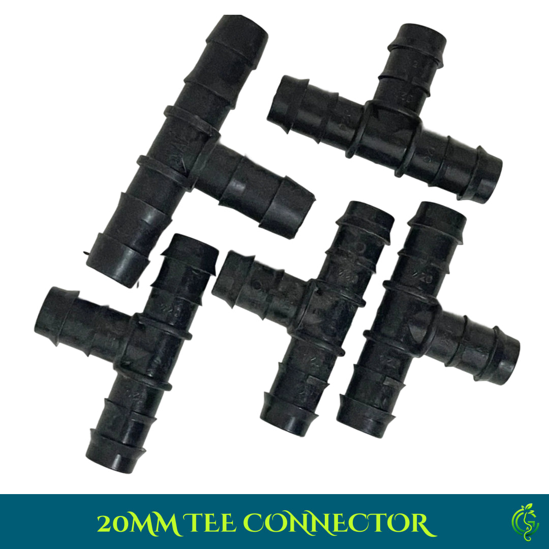 Drip Irrigation System 5 Pcs Tee Connector 20mm (Pack of 5)
