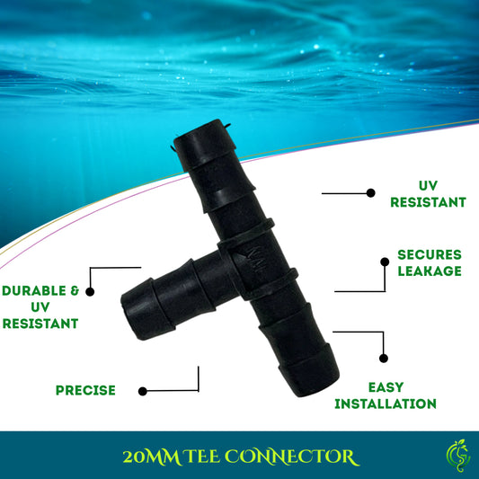 Drip Irrigation System 5 Pcs Tee Connector 20mm (Pack of 5)