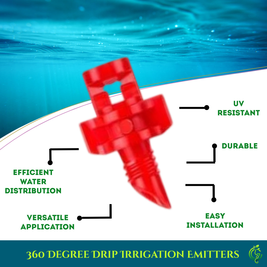 360 Degree Drip Irrigation Emitters Red 10 Pcs