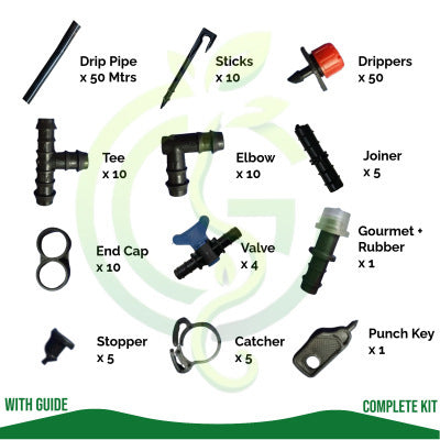 Drip Irrigation Kit 16mm Complete Drip Irrigation System for 50 Pots