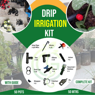 Drip Irrigation Kit 16mm Complete Drip Irrigation System for 50 Pots