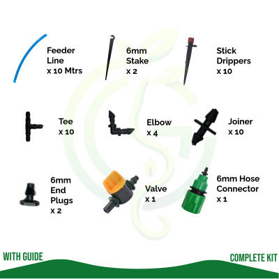 6mm Drip Irrigation Kit – Complete DIY Watering Set for Terrace & Kitchen Gardening
