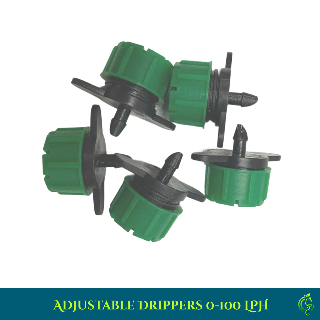 High-Precision Adjustable Drippers 0-100 LPH (Pack of 5)