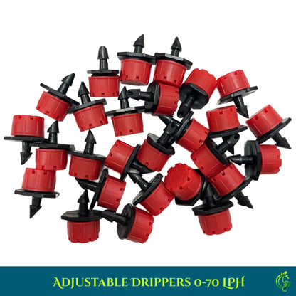Adjustable Drippers 0-70 LPH – High Precision Watering for Efficient Irrigation High Quality