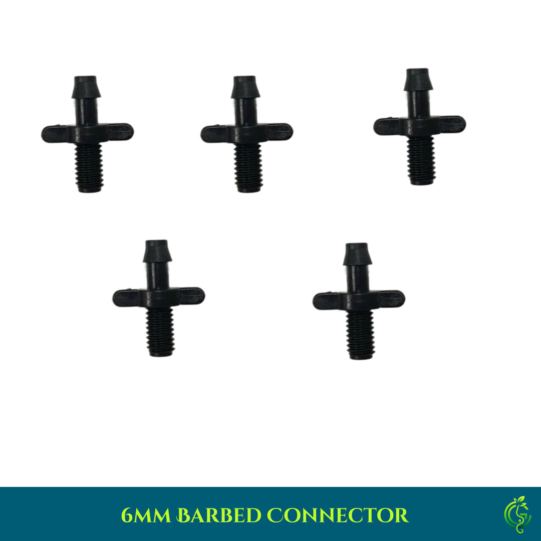 6mm Barbed Connector – Straight 2-Way Joiner for Feeder Pipes (Pack of 5)