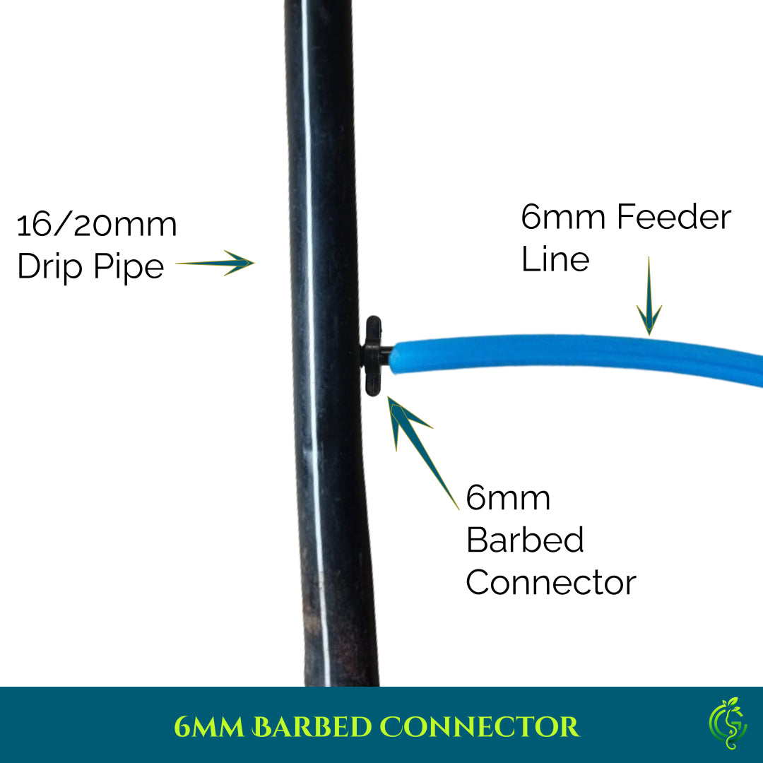 6mm Barbed Connector – Straight 2-Way Joiner for Feeder Pipes (Pack of 5)