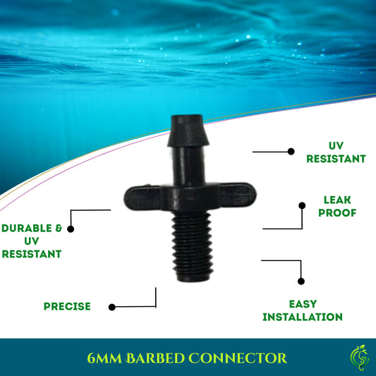 6mm Barbed Connector – Straight 2-Way Joiner for Feeder Pipes (Pack of 5)