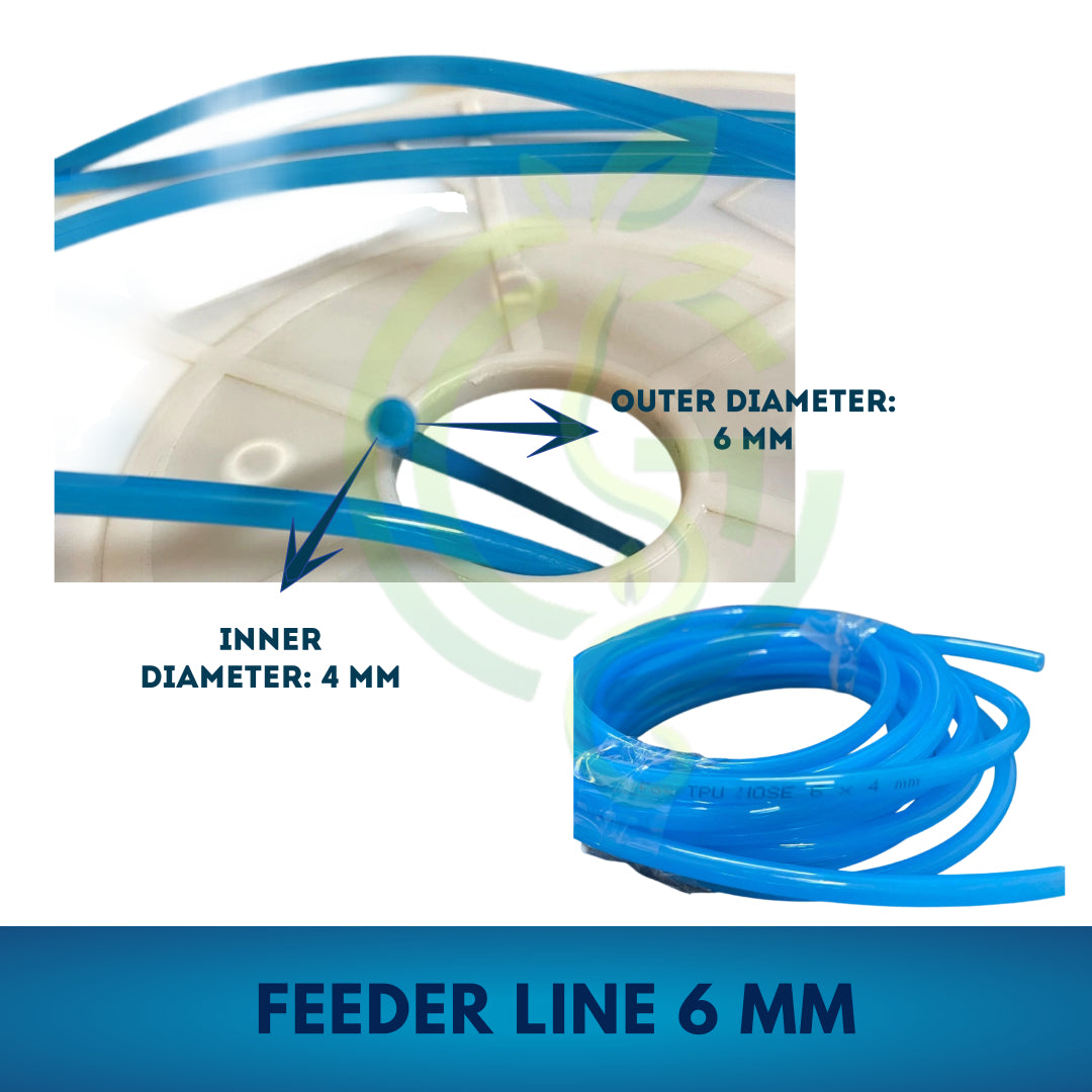 Drip Irrigation Pipe 6mm Feeder Line | Drip Pipe |  TPU Hose for mist nozzles | Pneumatic hose | Mist Pipe | 6mm drip line