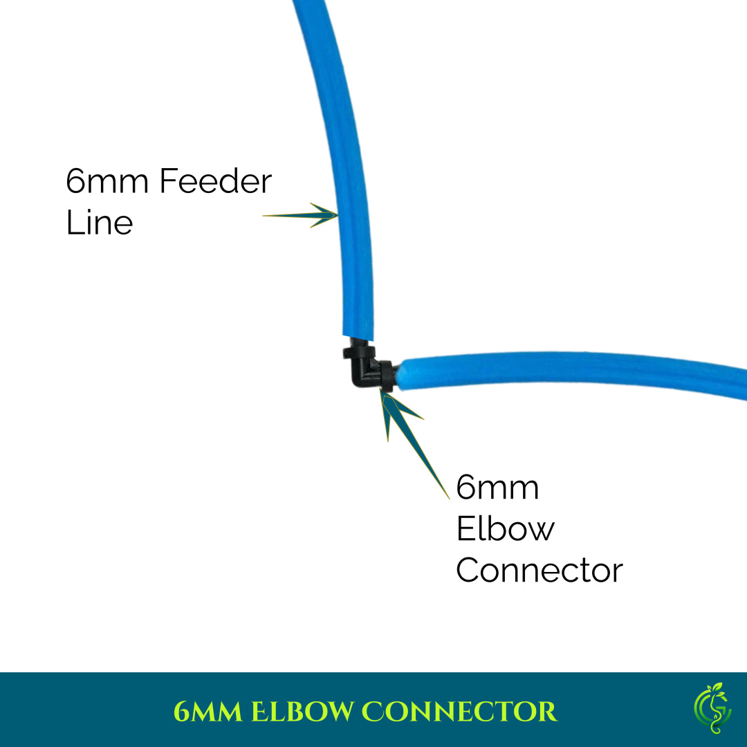 6mm Elbow Connector – Right Angle Drip Irrigation Joiner (Pack of 5)