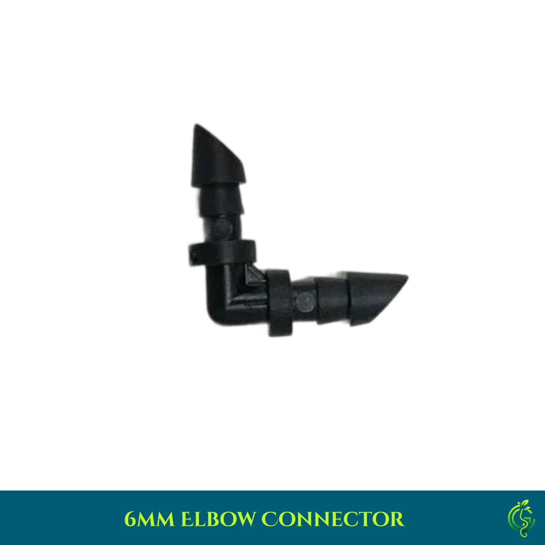6mm Elbow Connector – Right Angle Drip Irrigation Joiner (Pack of 5)