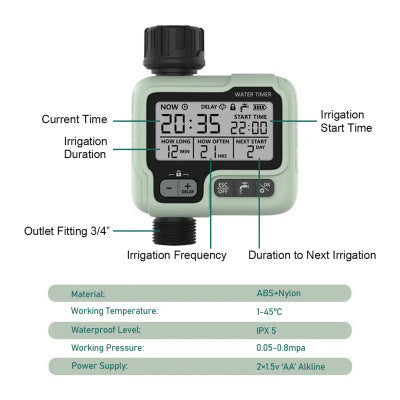 Eshico Automatic Digital Water Timer for Drip Irrigation & Garden Watering