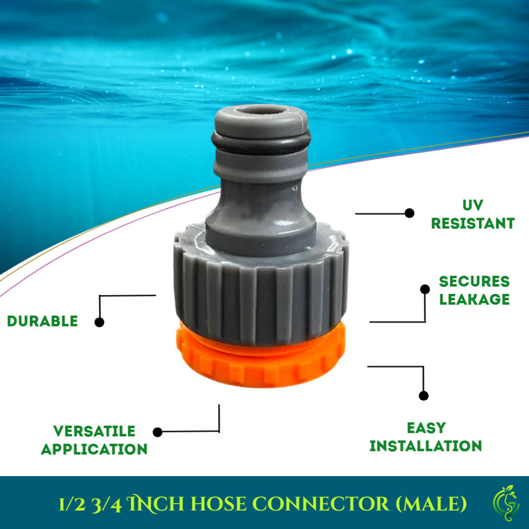 Heavy Duty 1/2 & 3/4 Inch Male Hose Connector Faucet Adapter