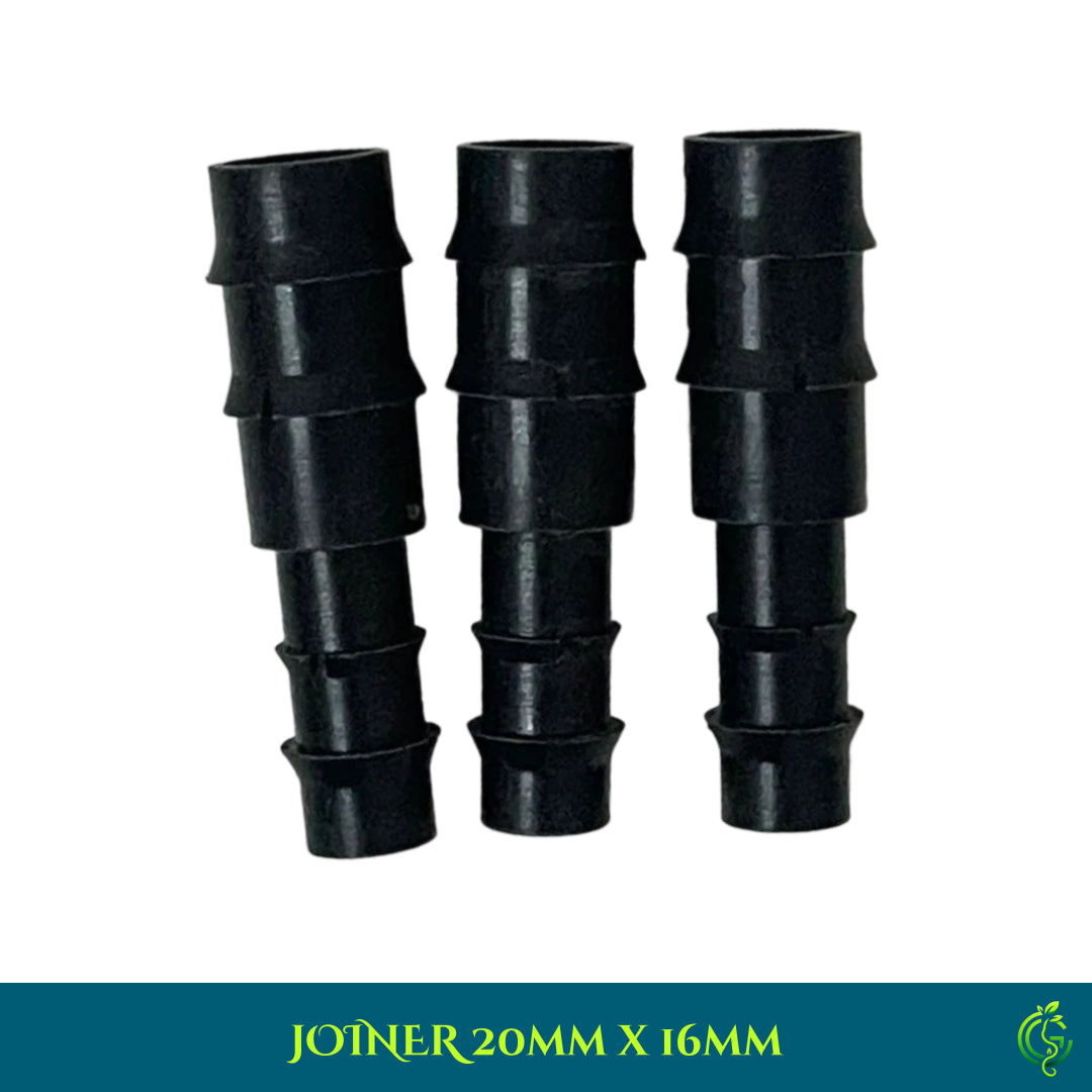 Drip Irrigation System Joiner 20mm x 16mm (Pack of 3)