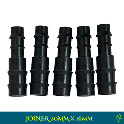 Drip Irrigation System Joiner 20mm x 16mm 5 Pcs