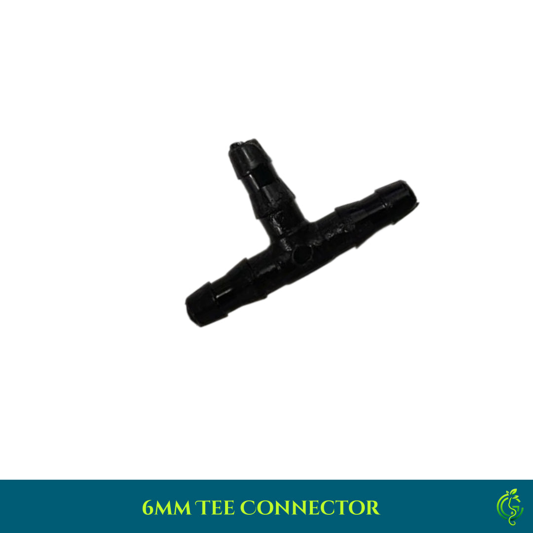 6mm Tee Connector – Three-Way Splitter for Drip Lines (Pack of 5)