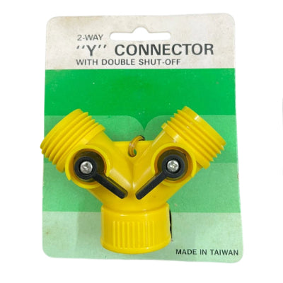 Threaded Y Connector | 2-Way Garden Hose Splitter Connector