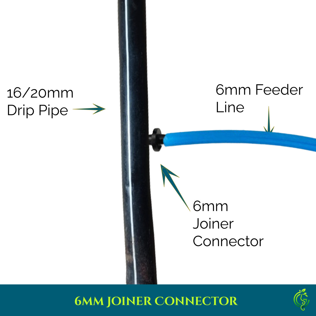 6mm Joiner Connector – Inline Drip Pipe Coupler