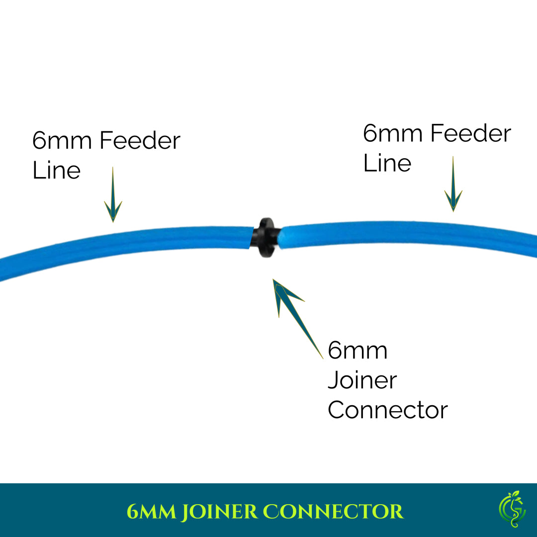 6mm Joiner Connector – Inline Drip Pipe Coupler