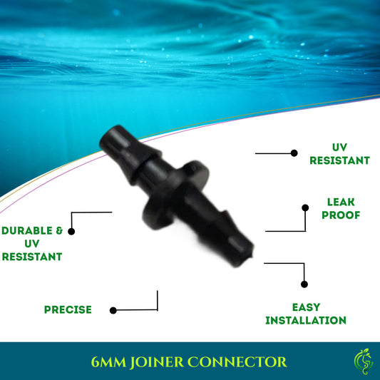 6mm Joiner Connector – Inline Drip Pipe Coupler