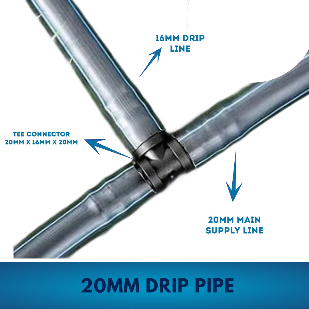 Drip Irrigation System Pipe 20mm Distribution Tubing