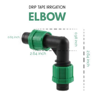 Drip Tape Elbow 16mm Drip Irrigation 1/2 inch Universal Elbow Connector