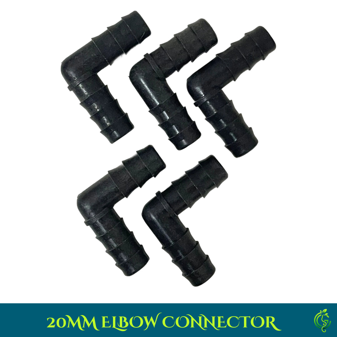 Drip Irrigation System Elbow Connector 20mm (Pack of 5)