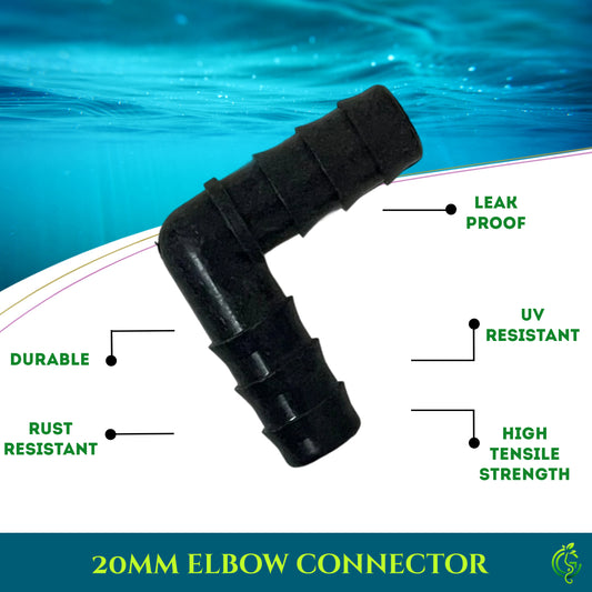 Drip Irrigation System Elbow Connector 20mm (Pack of 5)