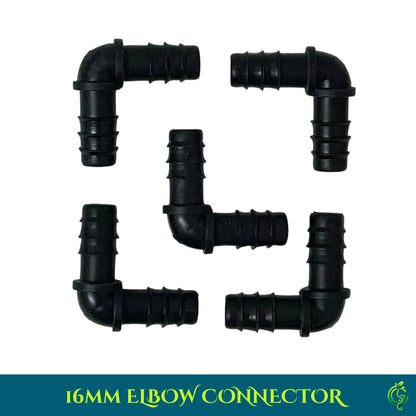 Drip Irrigation System Elbow Connector 16mm (Pack of 5)